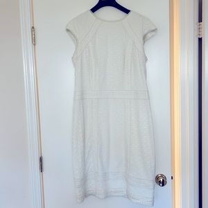 EUC Tadashi Shoji White Eyelet Lace Dress